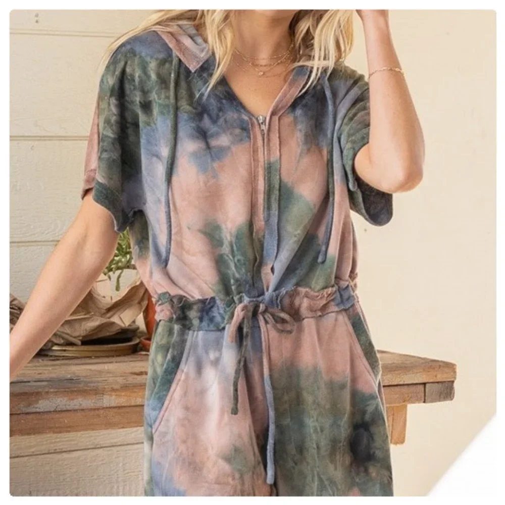 POL Earth Palette Hooded Lounge Romper - Picture 4 of 14